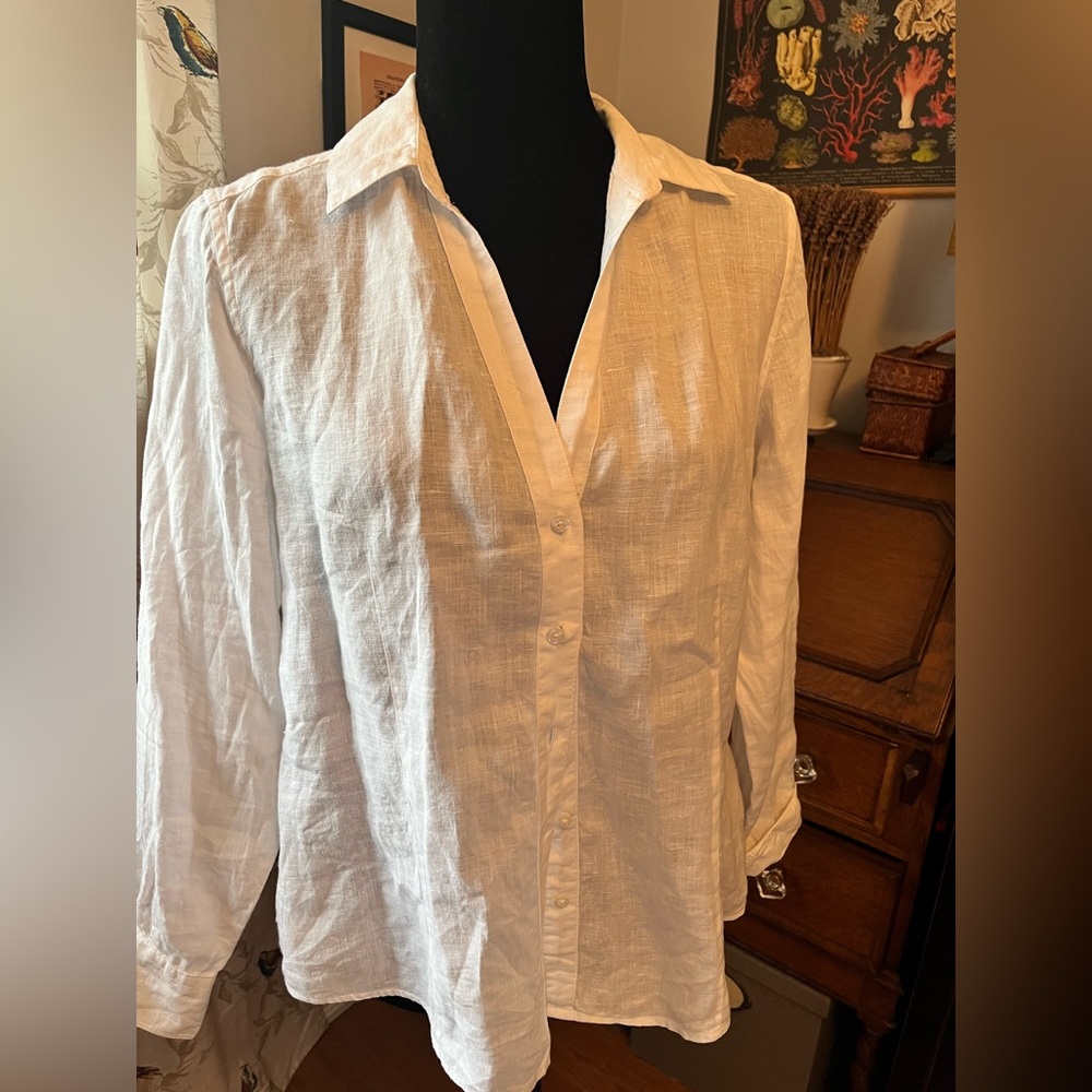 Brooks Brothers Linen Button-Up Women's Top